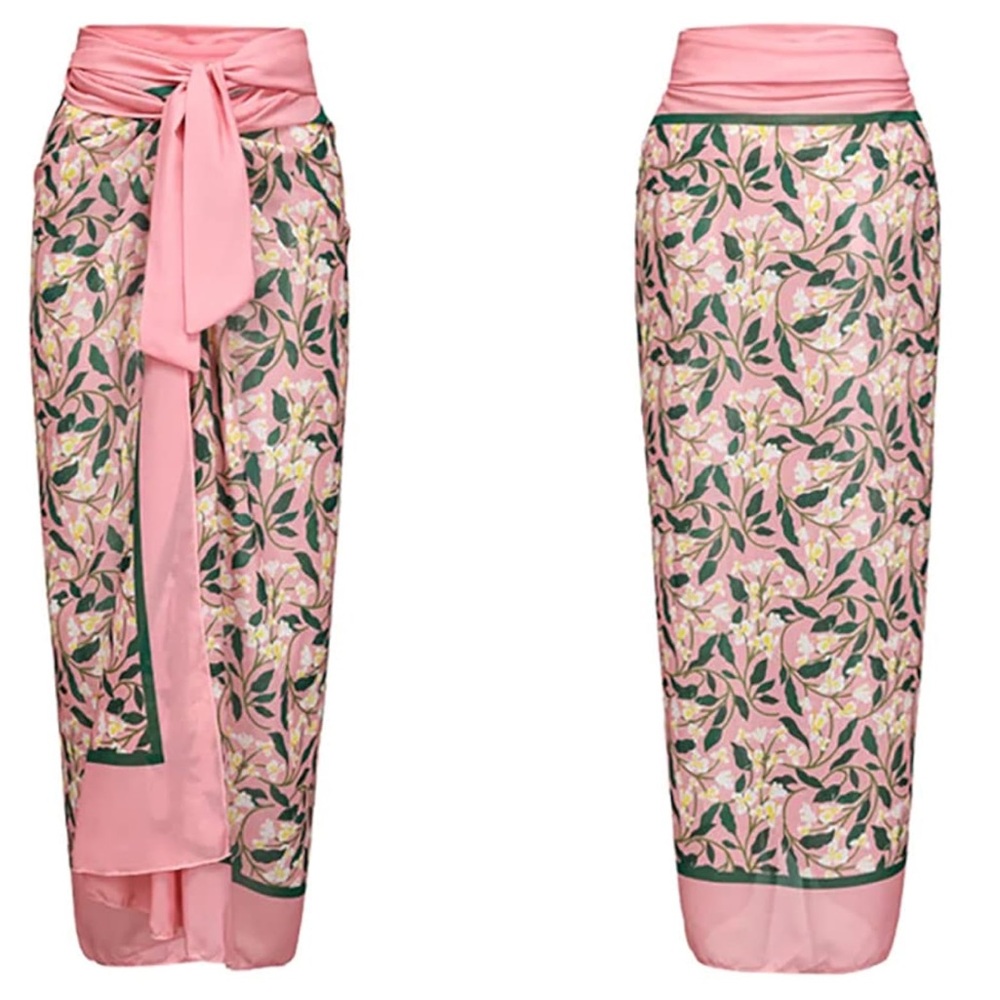 Agua by Agua Bendita Pareo Pink and Green Floral
